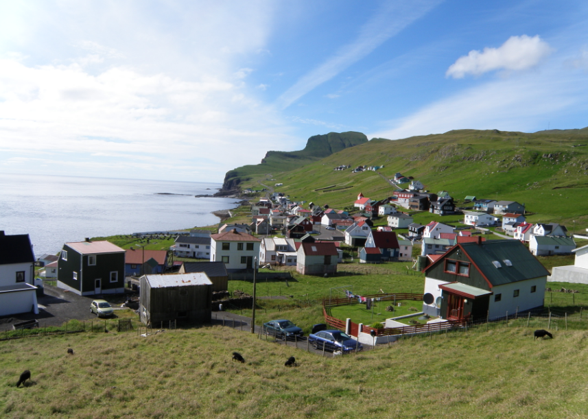 Områder nær havnen i Argir